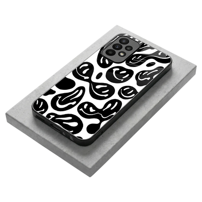 Acid Smiles BW stylish phone case for samsung galaxy a23 | glossy glass and slim fit