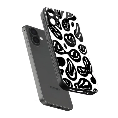 Acid Smiles BW sleek samsung galaxy a06 5g cover with tempered glass back and TPU edges