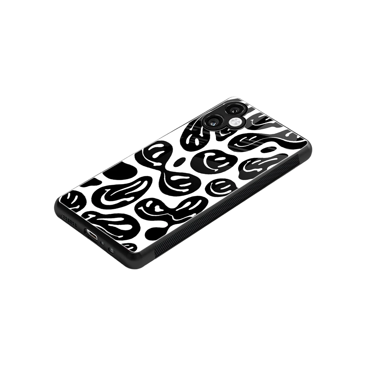 Acid Smiles BW stylish phone case for samsung galaxy a06 5g | glossy glass and slim fit