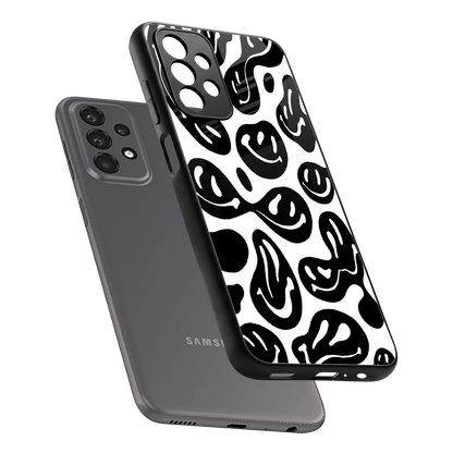 Acid Smiles BW sleek samsung galaxy a23 cover with tempered glass back and TPU edges