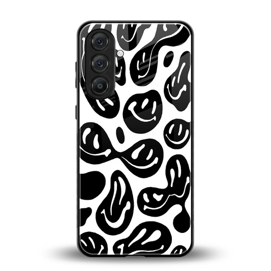 Acid Smiles BW back phone cover | glass case for samsung galaxy a17 5g