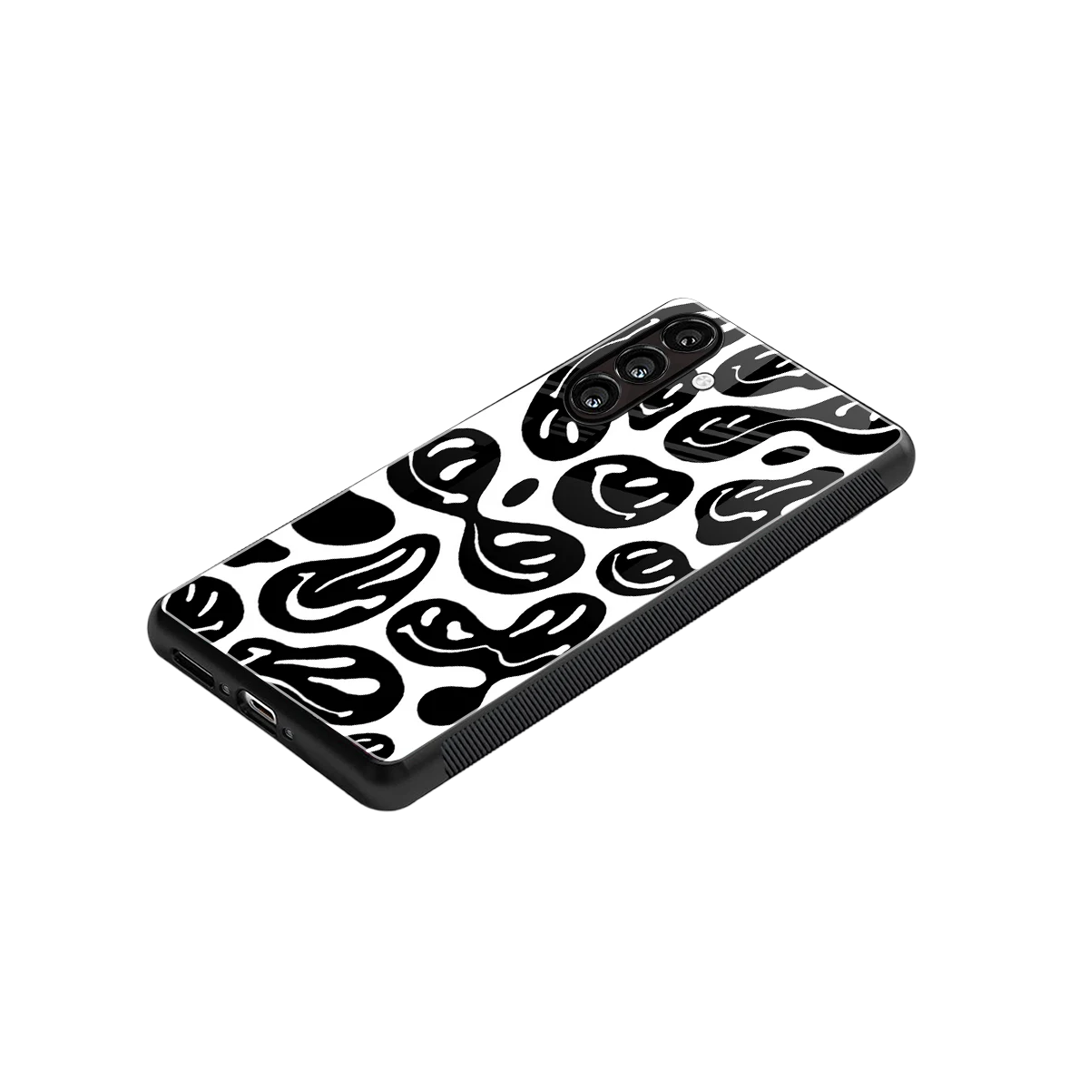Acid Smiles BW stylish phone case for samsung galaxy a37 5g | glossy glass and slim fit