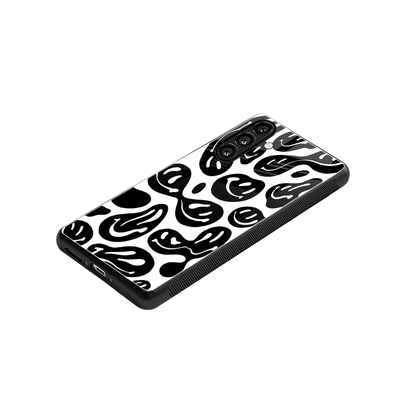 Acid Smiles BW stylish phone case for samsung galaxy a37 5g | glossy glass and slim fit