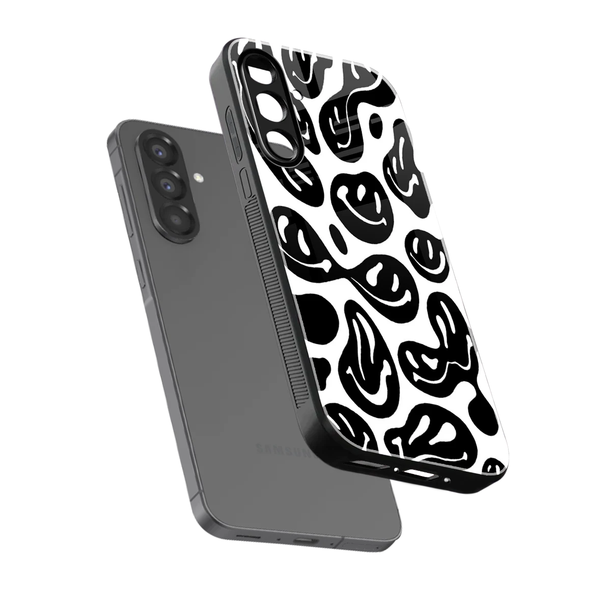 Acid Smiles BW sleek samsung galaxy a37 5g cover with tempered glass back and TPU edges