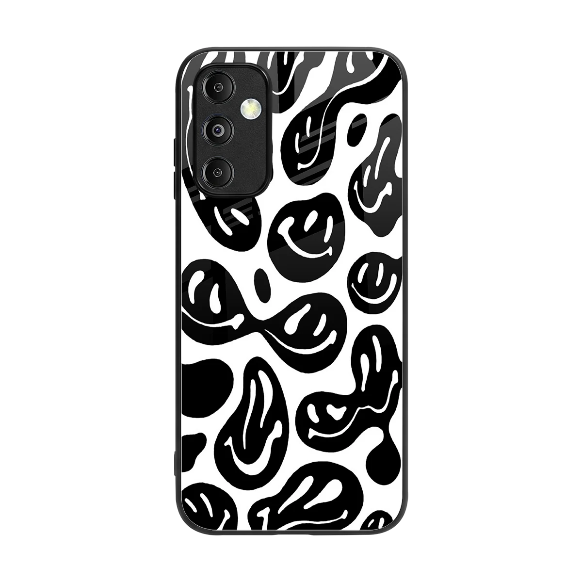 Acid Smiles BW back phone cover | glass case for samsung galaxy m14 5g