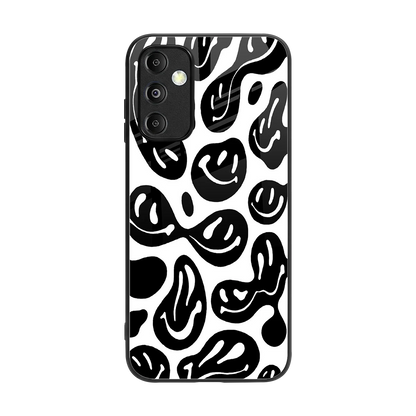Acid Smiles BW back phone cover | glass case for samsung galaxy m14 5g