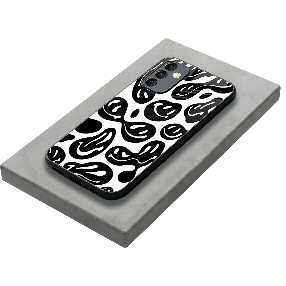 Acid Smiles BW stylish phone case for samsung galaxy m14 5g | glossy glass and slim fit