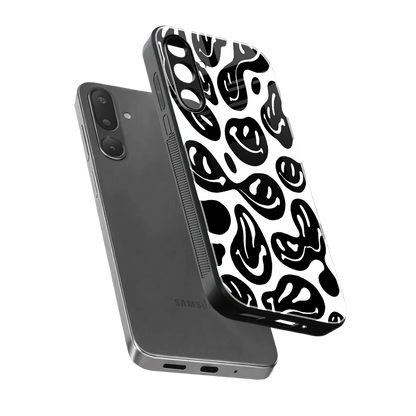 Acid Smiles BW sleek samsung galaxy m36 5g cover with tempered glass back and TPU edges