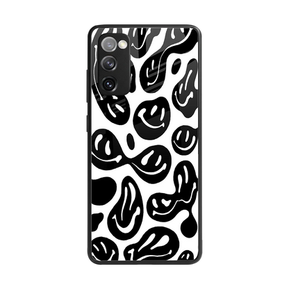 Acid Smiles BW back phone cover | glass case for samsung galaxy s20 fe