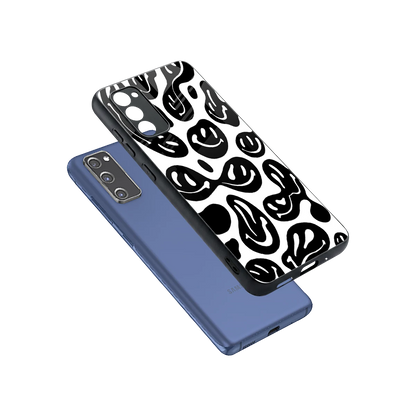Acid Smiles BW sleek samsung galaxy s20 fe cover with tempered glass back and TPU edges