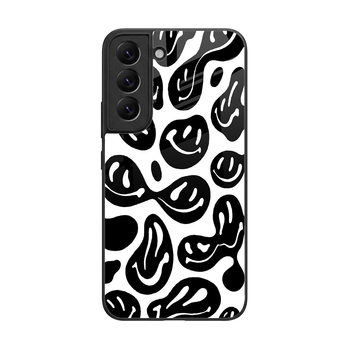Acid Smiles BW back phone cover | glass case for samsung galaxy s22