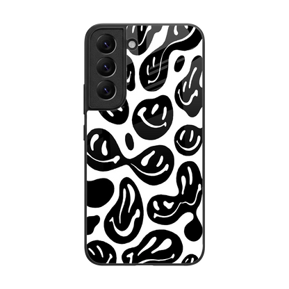 Acid Smiles BW back phone cover | glass case for samsung galaxy s22