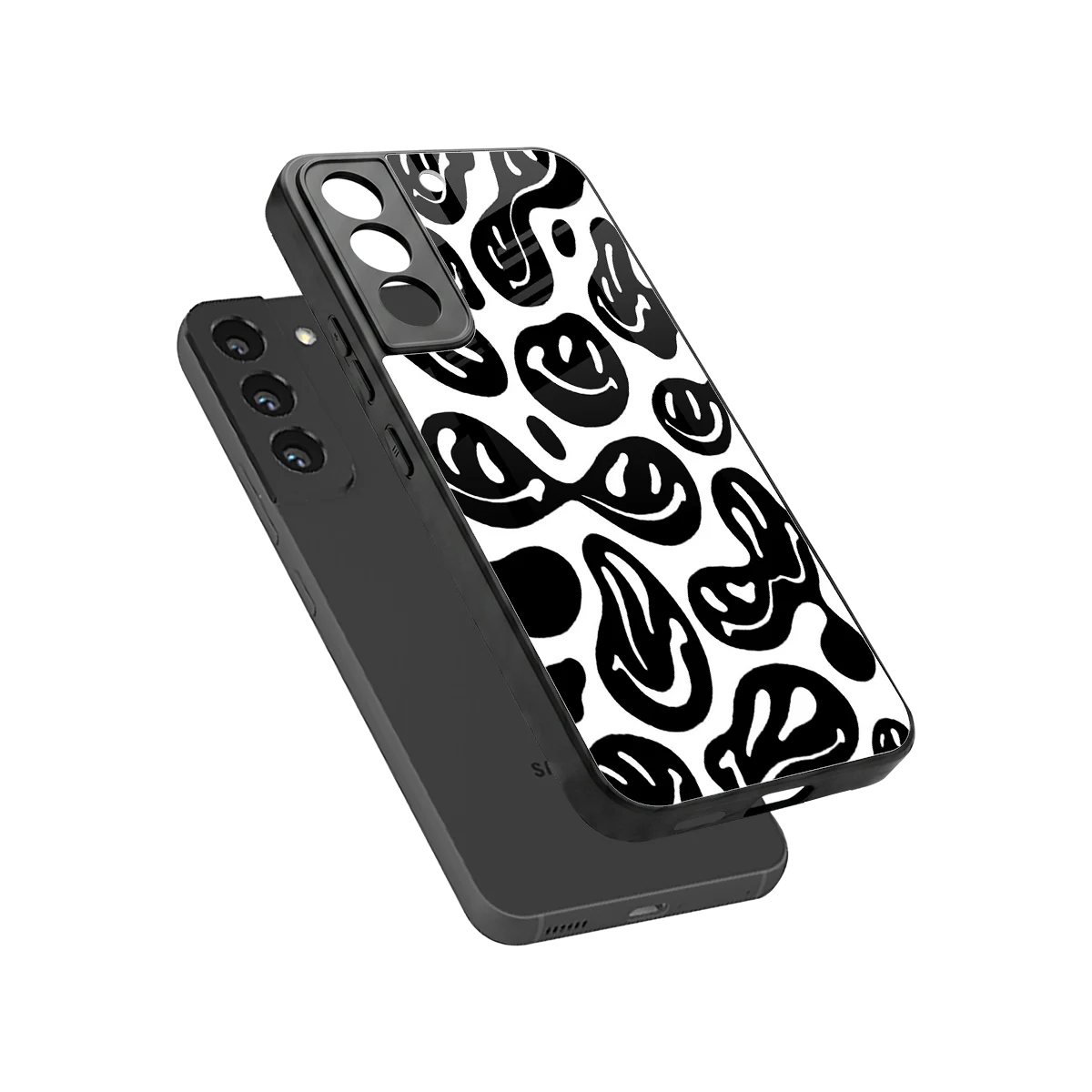 Acid Smiles BW sleek samsung galaxy s22 cover with tempered glass back and TPU edges