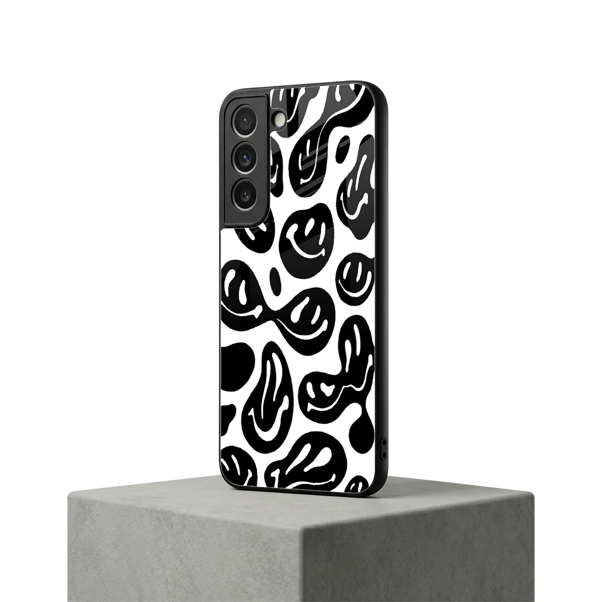 Acid Smiles BW samsung galaxy s22 mobile cover | shockproof glass phone case
