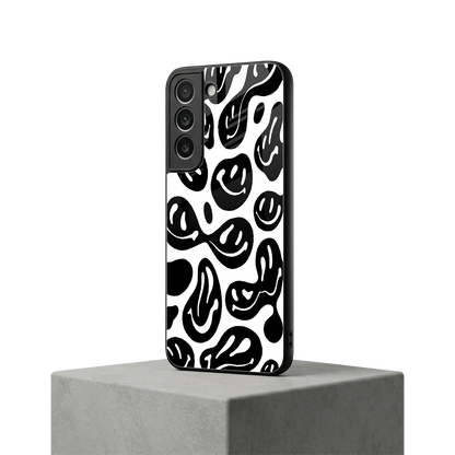 Acid Smiles BW samsung galaxy s22 mobile cover | shockproof glass phone case