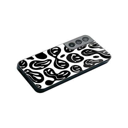 Acid Smiles BW stylish phone case for samsung galaxy s22 | glossy glass and slim fit