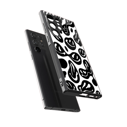 Acid Smiles BW sleek samsung galaxy s23 ultra cover with tempered glass back and TPU edges