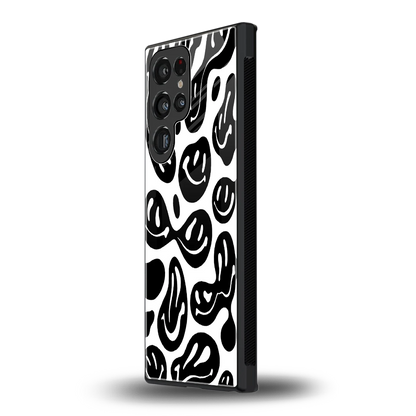 Acid Smiles BW samsung galaxy s23 ultra mobile cover | shockproof glass phone case