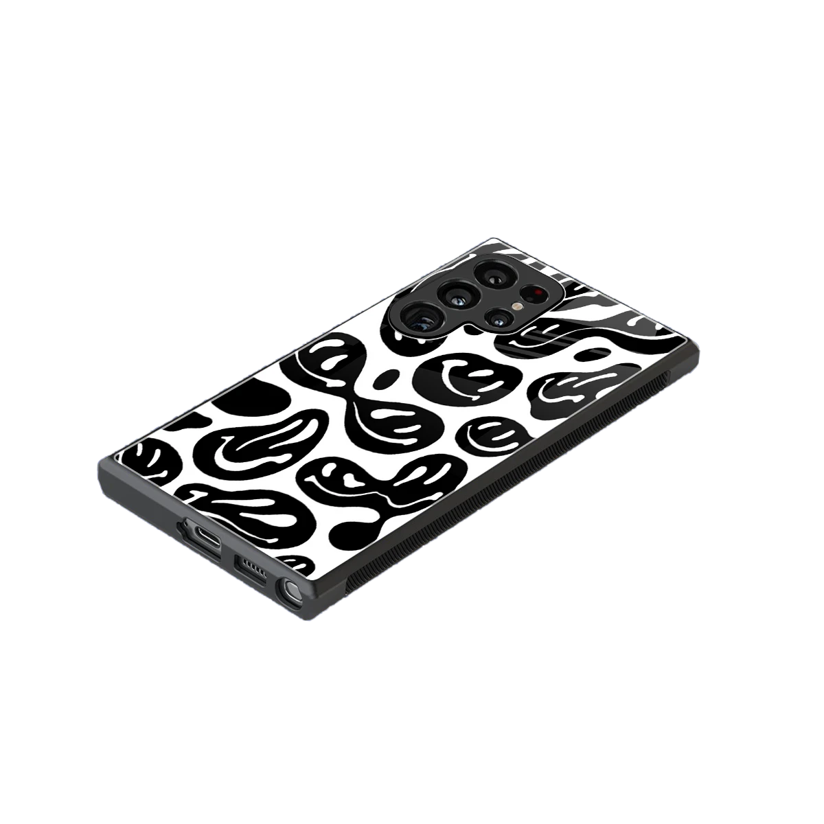 Acid Smiles BW stylish phone case for samsung galaxy s23 ultra | glossy glass and slim fit