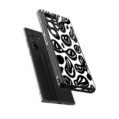 Acid Smiles BW sleek samsung galaxy s25 ultra cover with tempered glass back and TPU edges