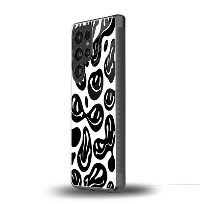 Acid Smiles BW samsung galaxy s25 ultra mobile cover | shockproof glass phone case