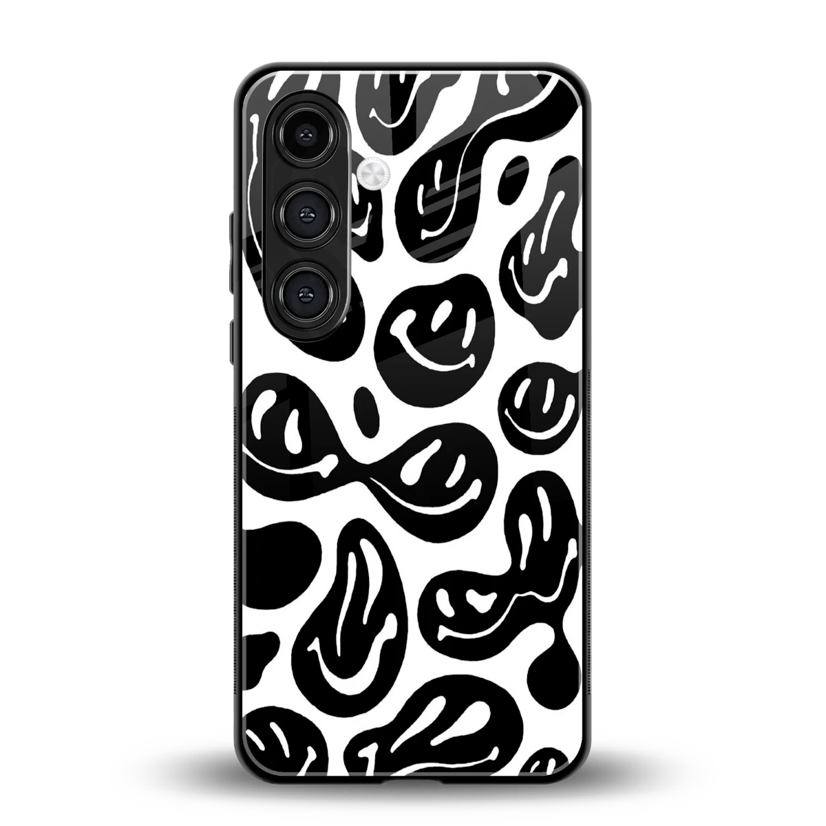 Acid Smiles BW back phone cover | glass case for samsung galaxy s23 fe
