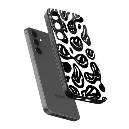Acid Smiles BW sleek samsung galaxy s24 cover with tempered glass back and TPU edges
