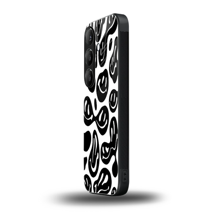 Acid Smiles BW samsung galaxy s24 mobile cover | shockproof glass phone case