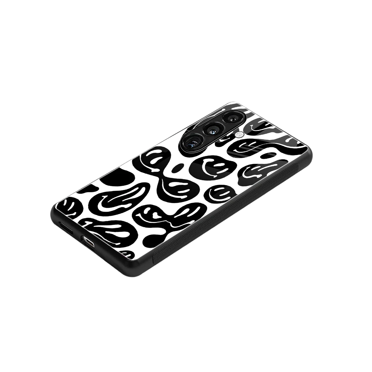 Acid Smiles BW stylish phone case for samsung galaxy s24 plus | glossy glass and slim fit
