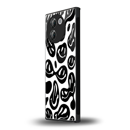 Acid Smiles BW vivo v30e mobile cover | shockproof glass phone case