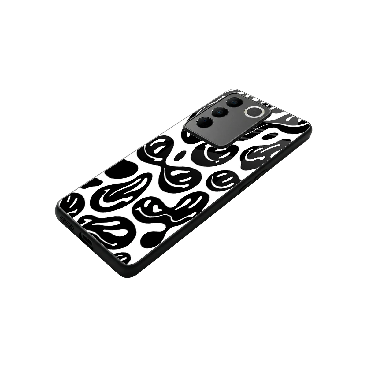 Acid Smiles BW stylish phone case for vivo v27 5g | glossy glass and slim fit