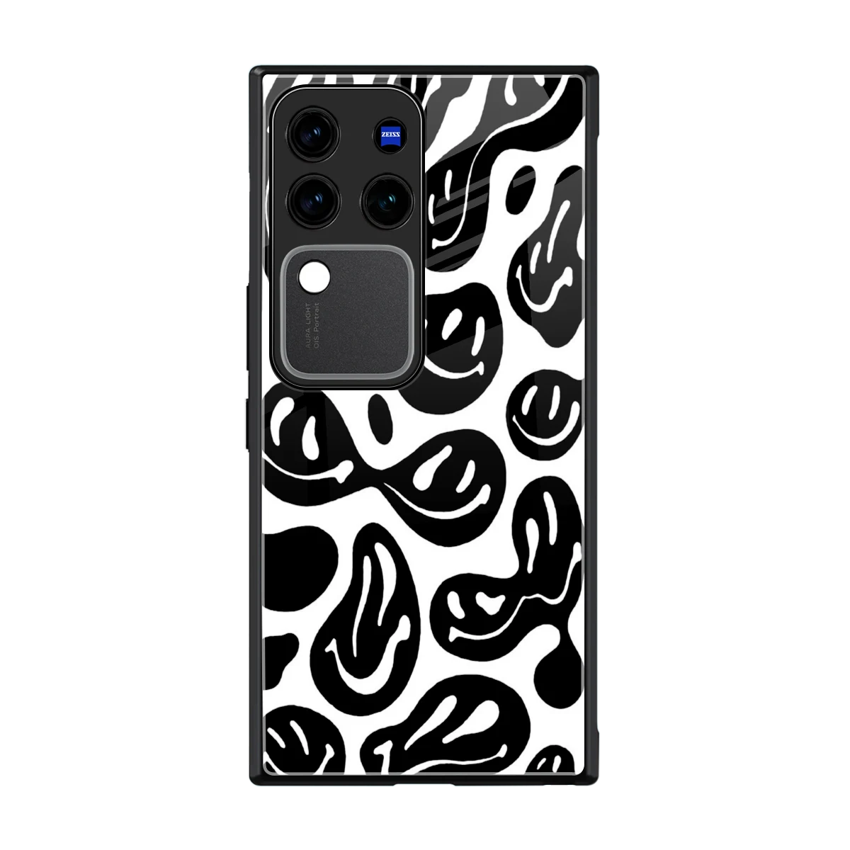 Acid Smiles BW back phone cover | glass case forvivo v30 pro