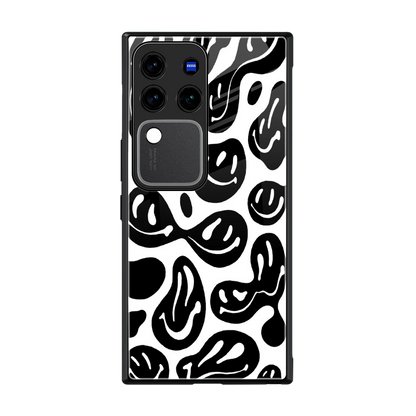 Acid Smiles BW back phone cover | glass case forvivo v30 pro