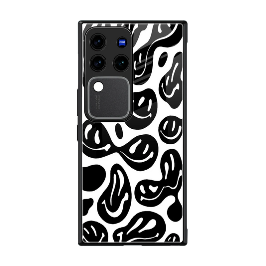 Acid Smiles BW back phone cover | glass case forvivo v30 pro