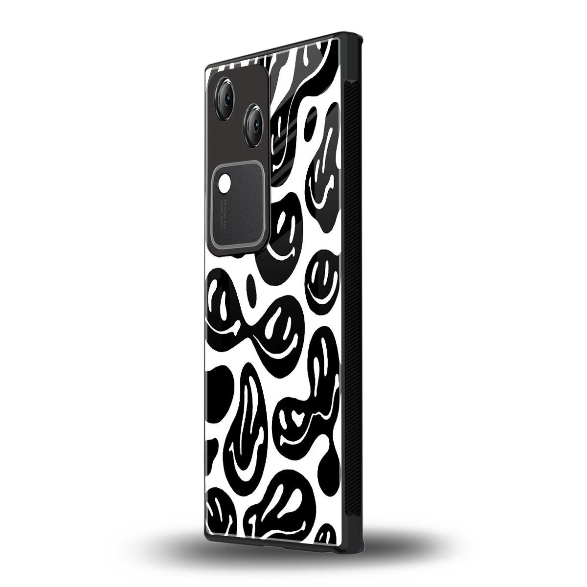 Acid Smiles BW vivo v30 mobile cover | shockproof glass phone case