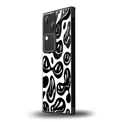 Acid Smiles BW vivo v30 mobile cover | shockproof glass phone case