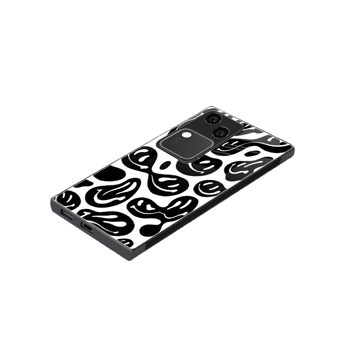 Acid Smiles BW stylish phone case for vivo v30 | glossy glass and slim fit