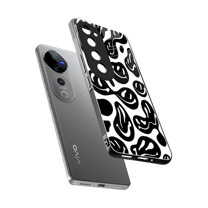 Acid Smiles BW sleek vivo v40 pro cover with tempered glass back and TPU edges