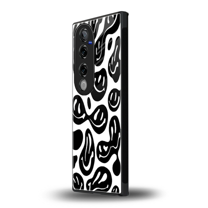 Acid Smiles BW vivo v40 pro mobile cover | shockproof glass phone case