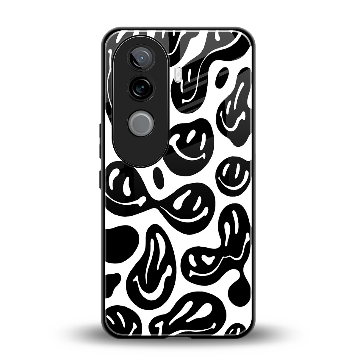 Acid Smiles BW back phone cover | glass case for vivo v40e