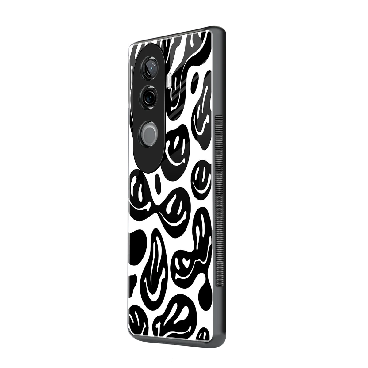 Acid Smiles BW vivo v40e mobile cover | shockproof glass phone case