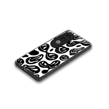 Acid Smiles BW stylish phone case for vivo v40e | glossy glass and slim fit