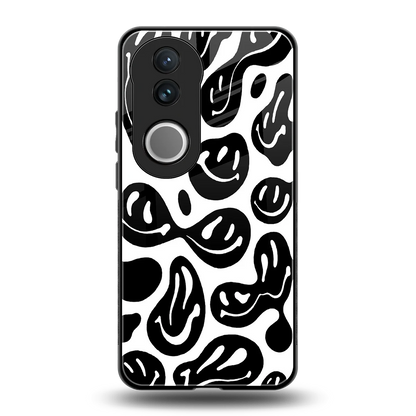 Acid Smiles BW back phone cover | glass case for vivo v50