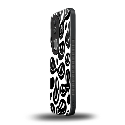 Acid Smiles BW vivo v50 mobile cover | shockproof glass phone case