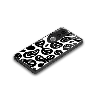Acid Smiles BW stylish phone case for vivo v50 | glossy glass and slim fit