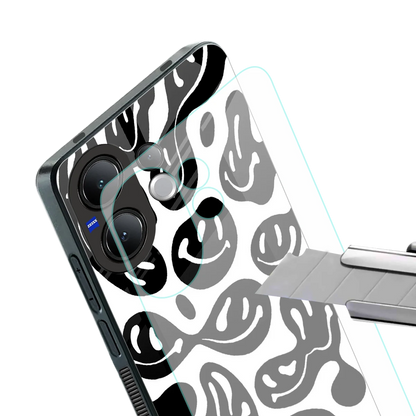 Acid Smiles BW stylish phone case for vivo v60 | glossy glass and slim fit