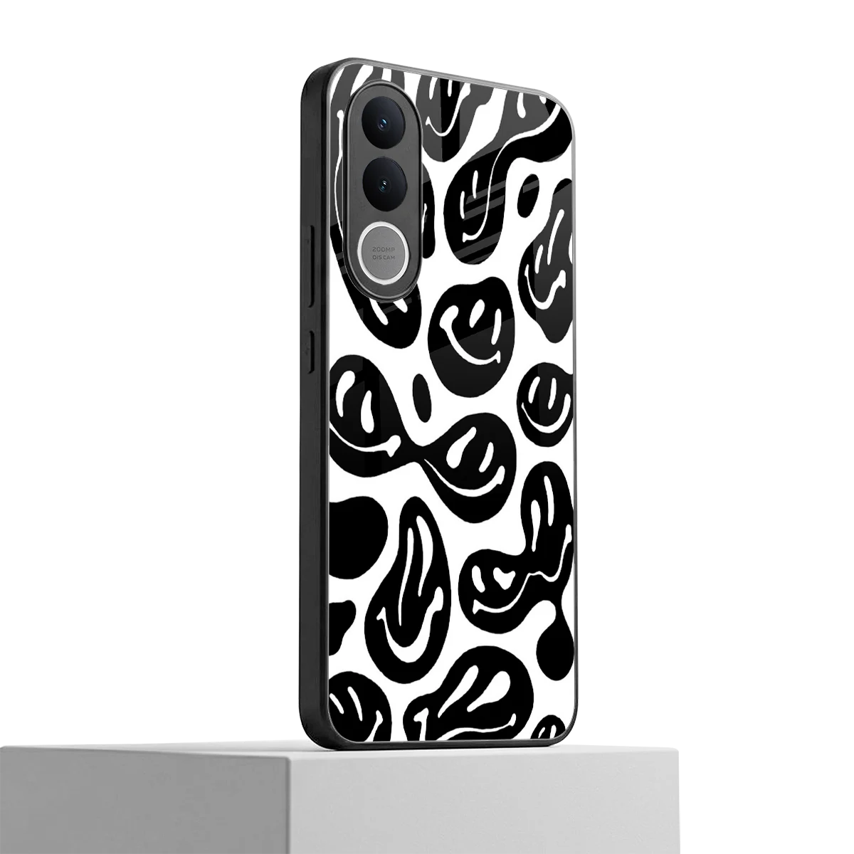 Acid Smiles BW vivo v70 fe mobile cover | shockproof glass phone case