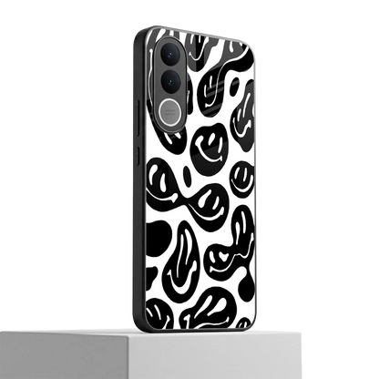 Acid Smiles BW vivo v70 fe mobile cover | shockproof glass phone case