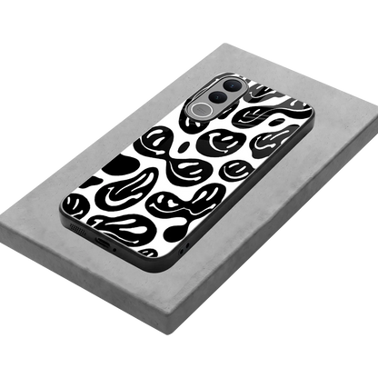 Acid Smiles BW stylish phone case for vivo v70 fe | glossy glass and slim fit