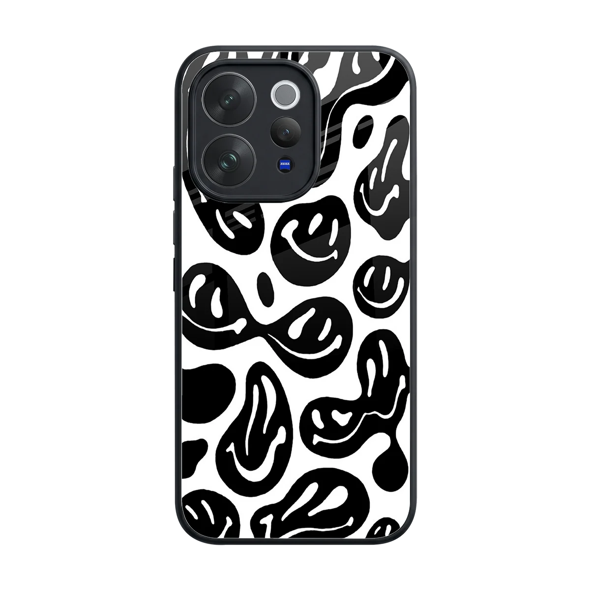 Acid Smiles BW back phone cover | glass case for vivo v70 elite